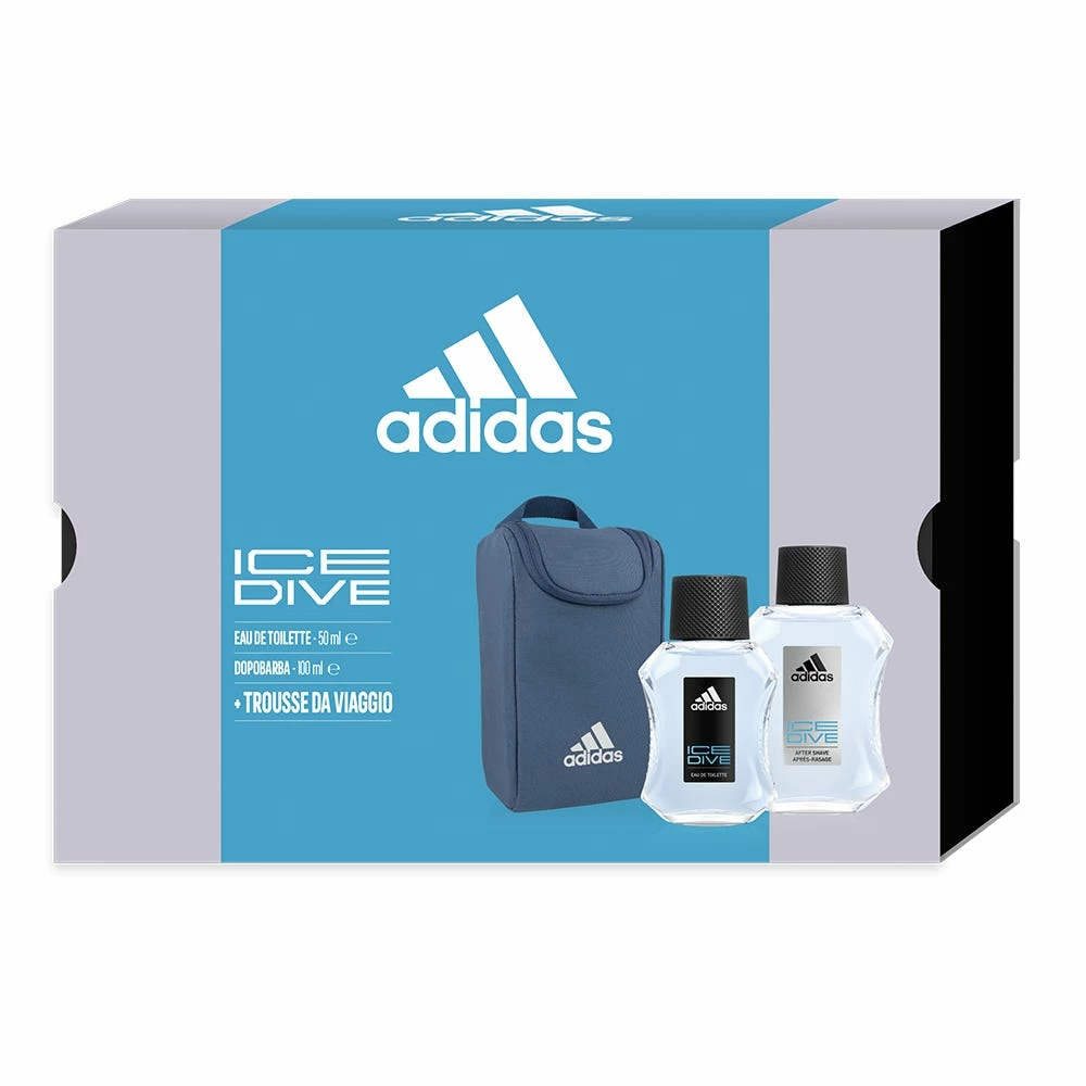 ADIDAS Ice Dive EDT 50ml + Dopobarba 100ml + Trousse 3 ADIDAS Ice Dive EDT 50ml + Dopobarba 100ml + Trousse